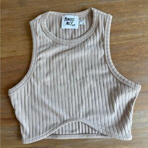 Princess Polly Tan Ribbed Tank Top